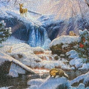 Cobble Hill 1000 Piece Puzzle Scenic Winter Wildlife Jigsaw Puzzle